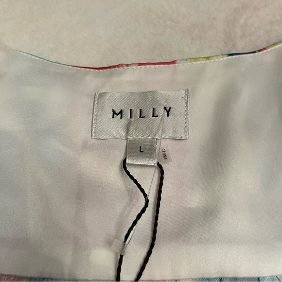 New! Milly Watercolor Brushstroke colorful Top In Multi 28136 - Picture 10 of 13